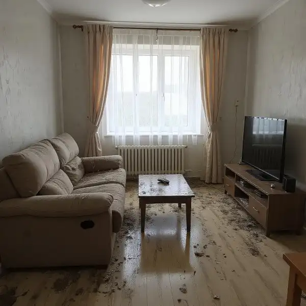 Уборка трёхкомнатной после передержки животных - до уборки